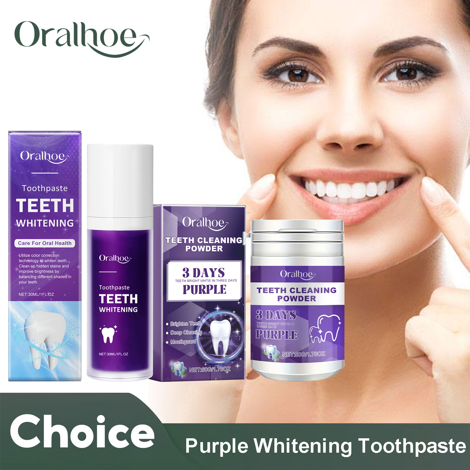 Teeth Whitening Session - Paarse Corrector Tanden Whitening Tandpasta Diepe