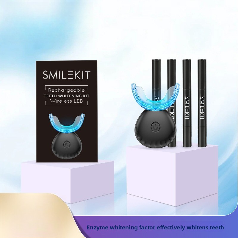 Teeth Whitening At Home Kit - Tandenbleekset met draadloos opladen, LED-licht Tandenbleekmiddel
