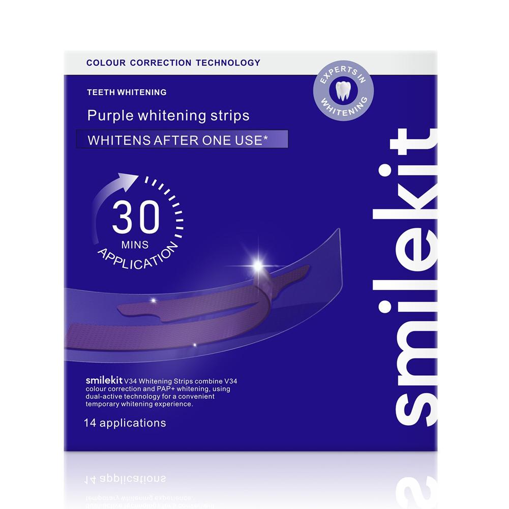 Teeth Whitening/Bleaching - ﻿ Smilekit Tandenbleekstrips Paars V34 Verwijder