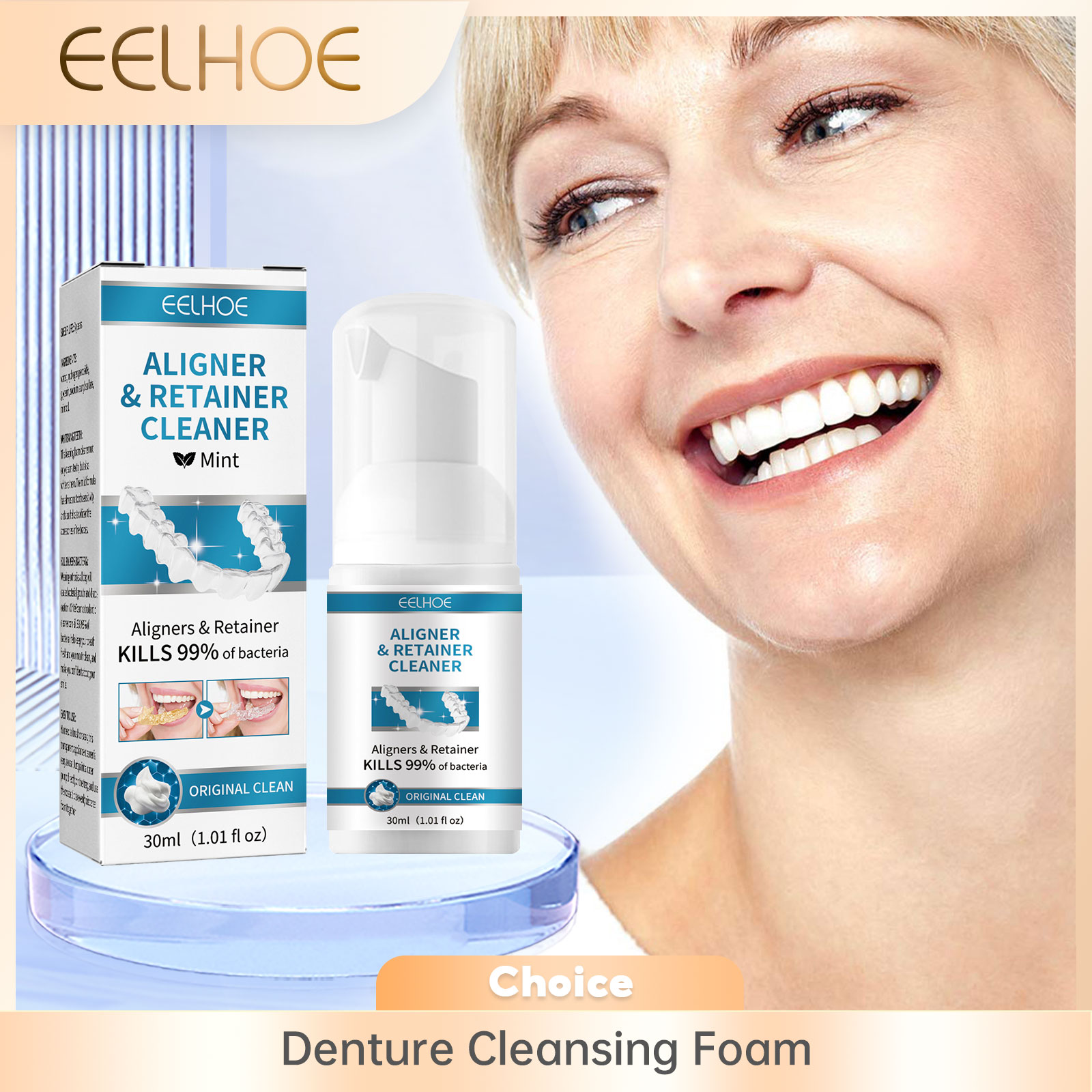 Teeth Whitening Naturally - Aligner Prothese Cleaner Schuim Diepe Reiniging
