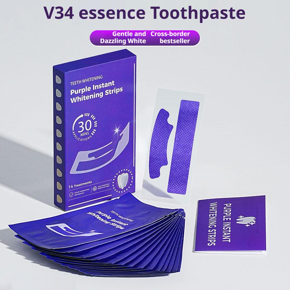 Teeth Whitening At Home Kit - 14/28/42PCS V34 Paarse Tanden Whitening Strips
