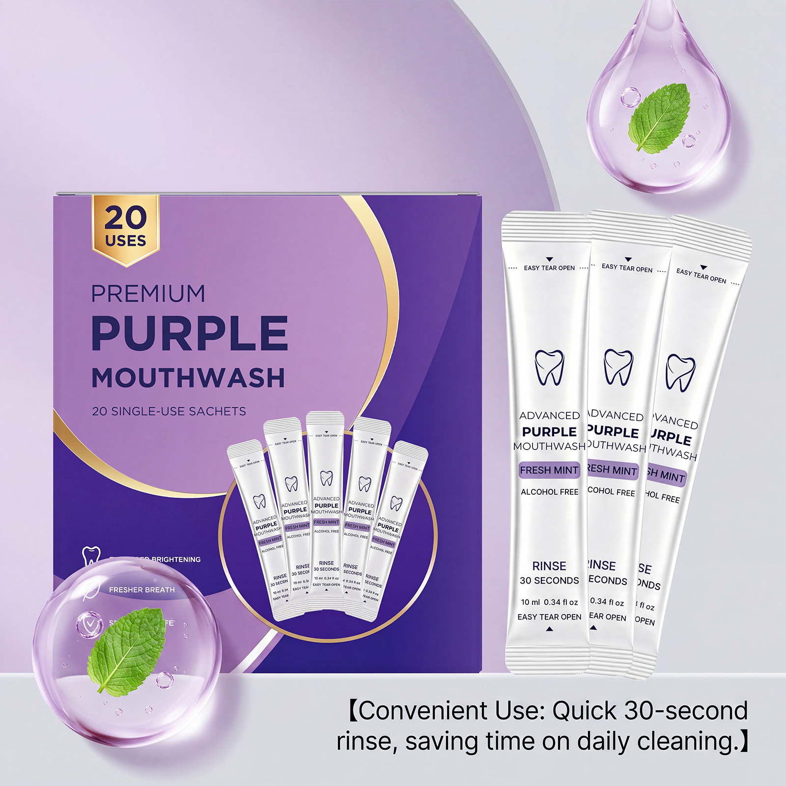 20/40 Pack Paarse Mondwater Vo - Teeth Whitening Naturally recensie en prijs