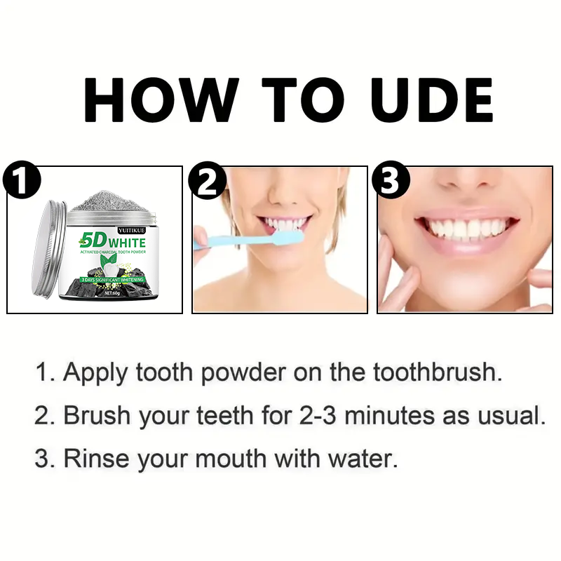 YUlTlKUE 5D Wit Actief houtsko - Teeth Whitening Naturally recensie en prijs